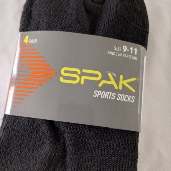 NWT 4 Pair Black Spak Sport Socks - Picture 2 of 3